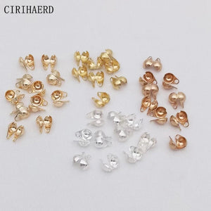 4 Colors Side Buckle 14K Plated Tassel Chain Beads Clasps Diy Jewelry Making