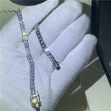 4 Colors Tennis Bracelet Princess Cut Diamond 925 Sterling Silver Filled