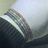 4 Colors Tennis Bracelet Princess Cut Diamond 925 Sterling Silver Filled