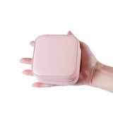Portable Zipper Jewelry Box High Leather Earring Necklace Bracelet Storage