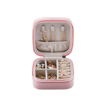 Portable Zipper Jewelry Box High Leather Earring Necklace Bracelet Storage