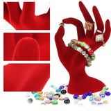 4 Colours Jewelry Display Stand Velvet Hand Finger Shape Display Stands
