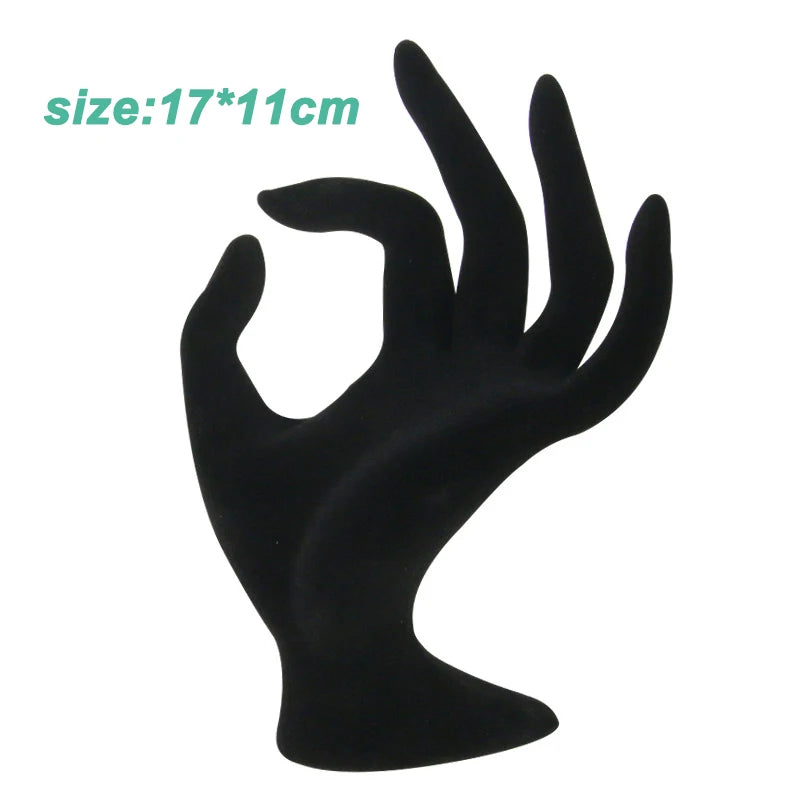 4 Colours Jewelry Display Stand Velvet Hand Finger Shape Display Stands