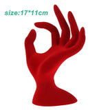 4 Colours Jewelry Display Stand Velvet Hand Finger Shape Display Stands