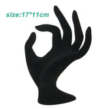 4 Colours Jewelry Display Stand Velvet Hand Finger Shape Display Stands