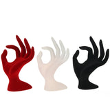 4 Colours Jewelry Display Stand Velvet Hand Finger Shape Display Stands