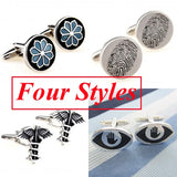 Enamel Fingerprint Cufflink Angel Wing Cuff Link