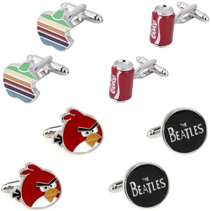 Men's Stainless Steel Cufflinks - Set of 4 Pairs