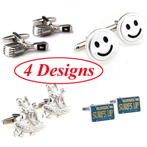 Microphone Smile Cufflink Dance Surfs Up Cuff Link