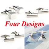 Set of 4 Silver Metal Cufflink Cuff Link