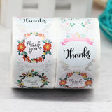 Floral Thank You Stickers Sealing Flower Labels 500pcs/Roll