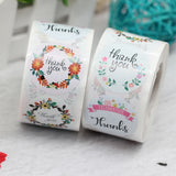 Floral Thank You Stickers Sealing Flower Labels 500pcs/Roll