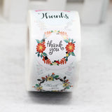 Floral Thank You Stickers Sealing Flower Labels 500pcs/Roll