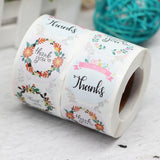 Floral Thank You Stickers Sealing Flower Labels 500pcs/Roll