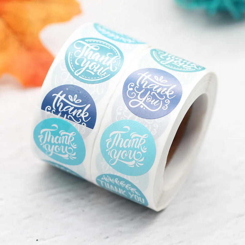 500/1000pcs Thank You Stickers for Cake Box Envelope