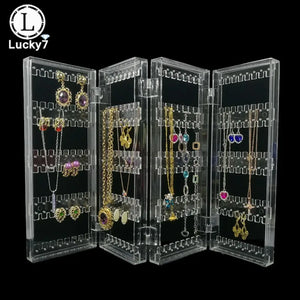 Foldable Acrylic Jewelry Display Earrings Organizer Transparent