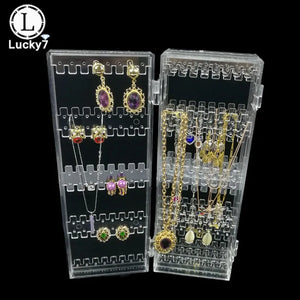 Foldable Acrylic Jewelry Display Earrings Organizer Transparent