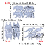 Grid/Dinosaur Bear Alpaca Shape Pendant Silicone Mold