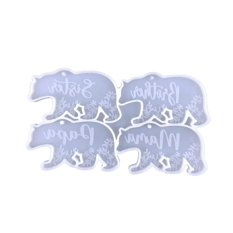 Grid/Dinosaur Bear Alpaca Shape Pendant Silicone Mold