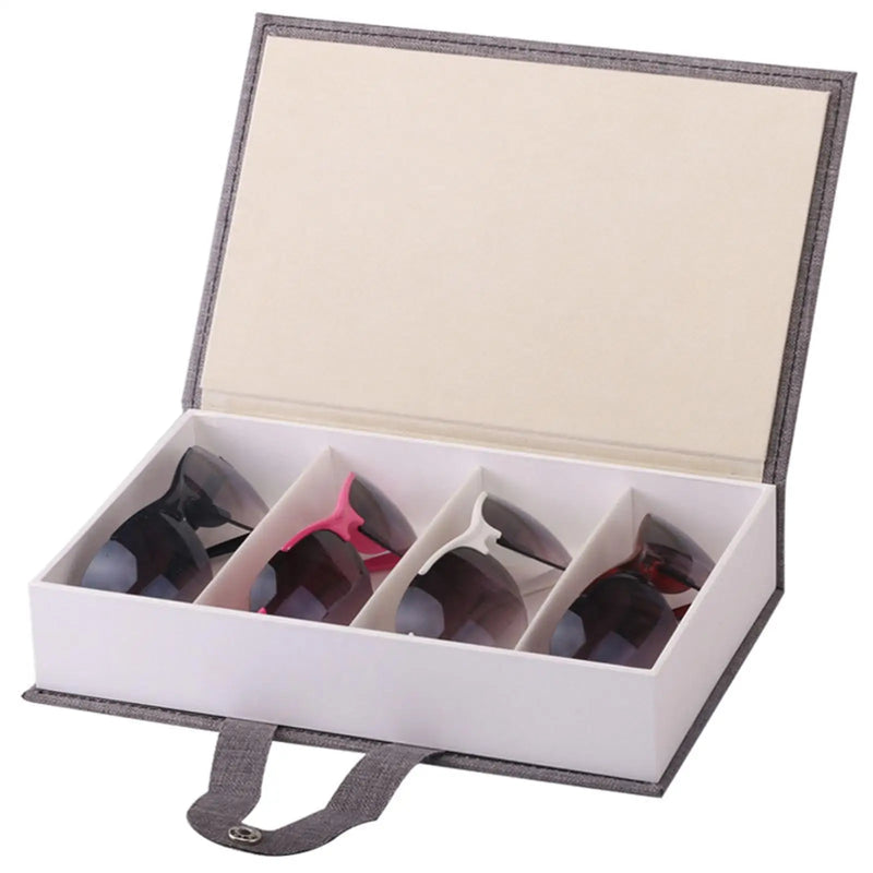 4 Grids Eyeglass Sunglasses Storage Case Display Box
