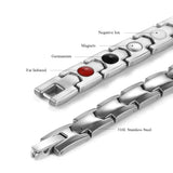 4 IN 1 Magnetic Bracelets Silver Stainless Steel Bangles for Women