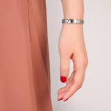 4 IN 1 Magnetic Bracelets Silver Stainless Steel Bangles for Women