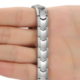 4 IN 1 Magnetic Bracelets Silver Stainless Steel Bangles for Women
