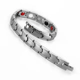 4 IN 1 Magnetic Bracelets Silver Stainless Steel Bangles for Women