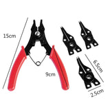 4-In-1 Circlip Pliers Set Snap Ring Pliers Crimp Removable Plier Head