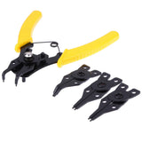 4-In-1 Circlip Pliers Set Snap Ring Pliers Crimp Removable Plier Head