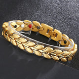 4 in 1 Therapeutic Magnetic Man Bracelet Stainless Steel Bangle Gift