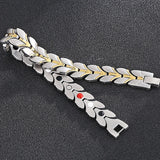 4 in 1 Therapeutic Magnetic Man Bracelet Stainless Steel Bangle Gift
