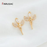14K Pave Setting Zircon Pendants for DIY Jewelry Making