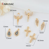 14K Pave Setting Zircon Pendants for DIY Jewelry Making