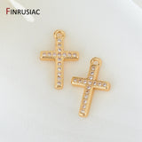 14K Pave Setting Zircon Pendants for DIY Jewelry Making
