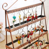 4 Layer 112 Holes Earring Holder Stand Women Jewelry Display Metal
