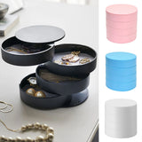 4-Layer Rotating Round Plastic Storage Box for Makeup and Jewelry