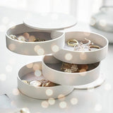 4-Layer Rotating Round Plastic Storage Box for Makeup and Jewelry