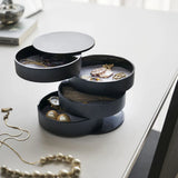 4-Layer Rotating Round Plastic Storage Box for Makeup and Jewelry