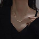4 Leaf Clover Heart Necklace Pendant High-end Chain for Women Girls Gift