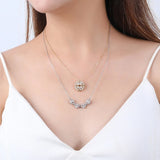 4 Leaf Clover Heart Necklace Pendant High-end Chain for Women Girls Gift