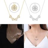 4 Leaf Clover Heart Necklace Pendant High-end Chain for Women Girls Gift