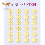 4 Love Heart Leaf Clover Earrings for Women Plated Stainless Steel Jewelry