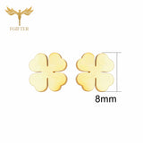 4 Love Heart Leaf Clover Earrings for Women Plated Stainless Steel Jewelry
