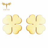 4 Love Heart Leaf Clover Earrings for Women Plated Stainless Steel Jewelry
