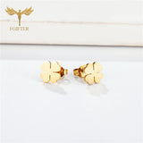 4 Love Heart Leaf Clover Earrings for Women Plated Stainless Steel Jewelry
