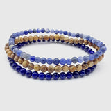 3 Pcs Natural Stone Bead Bracelet Set for Women Men Girls