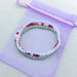 4 MM Small Round Bead Women Bracelet Nature Stone Garnet Citrine Jades