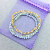 4 MM Small Round Bead Women Bracelet Nature Stone Garnet Citrine Jades