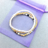 4 MM Small Round Bead Women Bracelet Nature Stone Garnet Citrine Jades